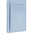 Travelambo Front Pocket Minimalist Leather Slim Wallet RFID Blocking Medium Size
