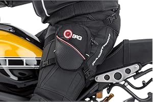 ‎QBAG QBag Motorrad Beintasche- Gürteltasche mit Wasserdichter Innentasche - Stauraum 1 Liter, Schwarz
