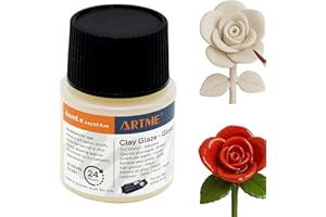 ARTME Clay Glaze Gloss 60ml, Shiny Finish Varnish for Polymer, Air-Dry Clay & Pottery, Clear