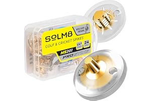 SOLM8- Metal Spikes for Golf Replacement Cleats for Cricket Spike Shoes, Lightweight TPU Cleat with Metal Threading Screw Size ¼ Inch