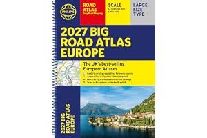 Philip's 2027 Big Road Atlas of Europe: Easy-read mapping A3 Spiral edition