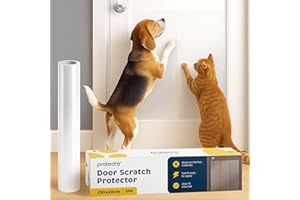 PROTECTO Door Scratch Protector w/Custom-Cut Knife - 150x20 cm Door Guard + Wood, Wall & Corner Sofa Cover | Dog & Cat Scratching Deterrent, Defender & Repellent w/Super Sticky Self-Adhesive Backing
