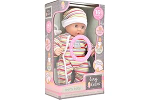 John Adams | Tiny Tears - Teeny Baby - 30cm soft bodied doll with 16 interactive sounds: One of the UK's best loved doll brands! | Nurturing Dolls | Ages 10m+