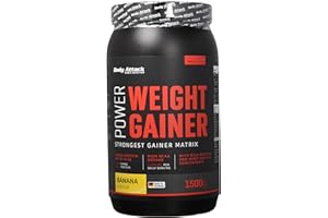 BODY ATTACK SPORTS NUTRITION Body Attack Weight Gainer - Banana - 1,5 kg - Dein Mass Gainer für Masseaufbau & Muskelaufbau - Mit Whey Protein, BCAA und Kohlenhydraten - Dein fettarmer Masse Shake für hochwertige Kalorien