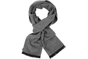 SOUL YOUNG Homme Douce Coton Carreaux Foulard - Chaude Grand Tartan Ecossaise Écharpe Chale Stole pour Automne et Hiver avec boîte cadeau