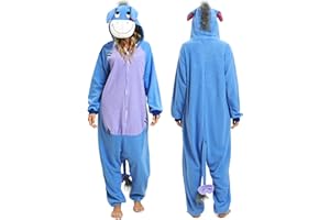 LBJR Erwachsene Cosplay Schlafanzug Tierkostüme Jumpsuit Onesie Nachtwäsche Overall Fasching Karneval Halloween Pyjama