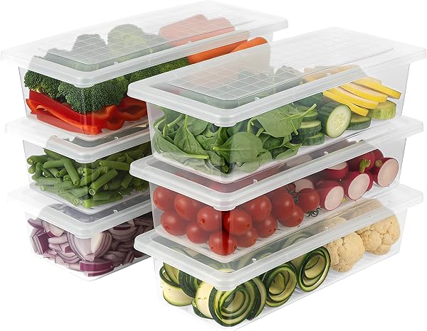 VOLTURI Fridge Storage Containers (Pack of 6), Fridge Organiser Storage…