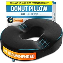 GLJTUO Anti-Decubito Pad - Cuscino A Ciambella per Piaghe da Decubito, Emorroidi, Gravidanza, Piaghe da Decubito, Sedia A Rotelle, Cuscini per Uso Quotidiano Prolungato, Bl,Blue