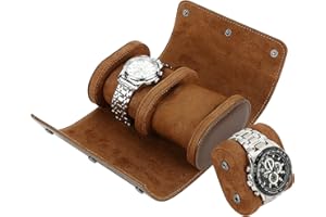 Asvert Porta Orologi da Viaggio 3 griglie,Scatola per Orologio cilindrico,Porta rotolo da forma cilindro per orologi, espositore da polso, scatola regalo
