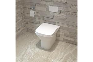 MYB Bathroom Back to Wall Square Toilet BTW Pan Cloakroom Soft Close Seat WC Modern