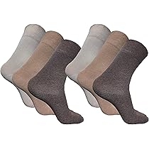 ZRWASKA® Calzini Per Diabetici Da Donna, Color Miele, A Pettine Largo, Con Polsino Morbido Alla Caviglia, Edema, Non Elastici, Per Piedi Gonfi, Gambe - Foto 10