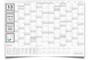 ‎KALENDEROUTLET Großer Schulwandkalender 2025/26 DIN A0 Wandkalender Querformat gerollt - Schuljahreskalender für Lehrer, Schüler & Klassenzimmer Schulplaner XXL Kalender für Schule & Schuljahr von Kalenderoutlet