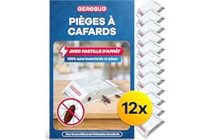 Gerobug Piège à cafards Professionnel 12 pièces - Piège à Colle pour surveiller Les cafards I Piège à cafards, vermine et blattes