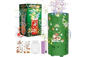P PANACARE PANACARE Fireworks Bubble Machine Automatic Christmas Bubble maker Toy 13 Holes/LED Lights/Christmas Music /80ml Bubble solution Bubble machine for Kids Party Birthday Gifts Wedding Christmas New Year