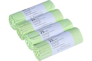 ALL-GREEN 25 Litre x 100 Compostable Caddy Bags - Kitchen Food Waste Compost Liners 25L - EN 13432 - Kerbside Pedal Bin Bags