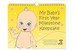 MY BABY'S FIRST YEAR KEEPSAKE CALENDAR Baby's First Year Keepsake - Milestone Memory Book. A Unisex Baby Gift idea for a New Mum or Baby Shower Party.