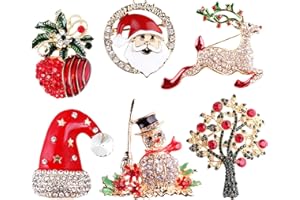 BEKKLPOU 6 Pcs Weihnachtsbroschen Set, Weihnachtsbrosche, Weihnachtsschmuck Broschen Zur Weihnachtskostümdekoration, Geeignet Für Weihnachtsgeschenke Und Ornamente