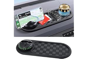 TPTGIAR Multifunction Car Anti-slip Mat: Vehicle-Mounted Anti-Slip Mat, Rotatable Anti Skid Cars Dashboard Pad with Temporary Parking Number, Auto Universal Phone Holder