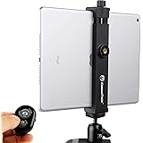 KobraTech iPad Tripod Mount - TabMount 360 - Tablet Tripod Mount with Ball Head & Bluetooth Remote Shutter