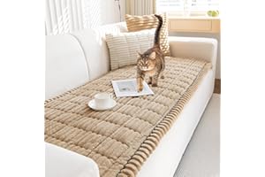 Topchances Thick Sofa Cover 1 2 3 Seater,Non-Slip Seat Cushions,New Super Soft Couch Cushions,Washable Sofa Pads Suitable for Dog Pet Living Room Furniture Protector(Light Brown,70×180cm)