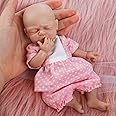 Vollence 7" Mini Silicone Reborn Dolls - Realistic & Tiny for Girls. Not Vinyl Dolls. Also Children's Christmas & Birthday Gifts - Girl