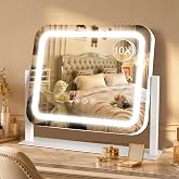 Ratsamee Makeup Mirror with Light, Vanity Mirror with 3 Light Modes, Adjustable Intensity, Touch Control, 360&deg; Rotation, Magn