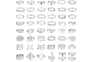 MILACOLATO 49PCS Bohemian Retro Vintage Knuckle Joint Rings for Women Mid Finger Stackable Rings Set