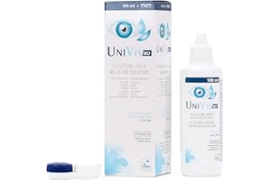 Univis Bio Soluzione Unica per Lenti a Contatto. Con Acido ialuronico ed Aloe vera - 100 ml Travel Pack + Portalenti incluso