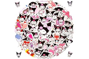 AINVLIYA 100 Stück Kuromi Aufkleber Tiere Anime Wasserfeste Sticker Set, Anwendbar für Erwachsene und Kinder Skateboard Süßer Sticker, Laptop, Gepäck, Wasserbecher Aesthetic Aufkleber, Handyaufkleber