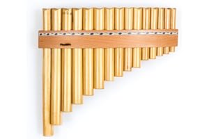 PLASCHKE INSTRUMENTS Flûte de Pan Plaschke avec ceinture en bois, fabriquée à la main dans le Tyrol du Sud, 15 tubes-Sol