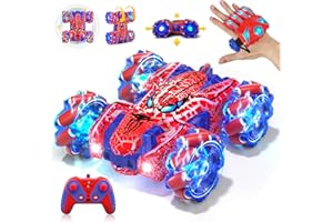 Spider Gesture Sensing Remote Control Car, Double Sided RC Cars with Full-Body Light, 2.4GHz Hand Controlled Rechargeable RC Stunt Car Toys for Boys 4 5 6 7 8 9 10 11 12