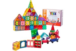 BYTANA Jeu de Construction Magnétique Enfants 110 Pièces - Blocs 3D Aimantés - Jouet Éducatif pour Développer la Créativité et Les Compétences - Parfait Cadeau pour Enfants de Plus de 3 Ans
