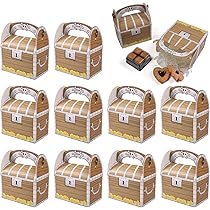 10 Coffres à Trésor Pirate En Papier - Pour Bonbons, Cadeaux Fête D'anniversaire - Déco Thème Pirate