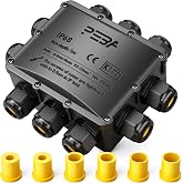 PEBA&reg; IP68 Waterproof Junction Boxes, Waterproof Cable Connector, Outdoor Cable Connector Junction Box Large 10 Way, Suitable