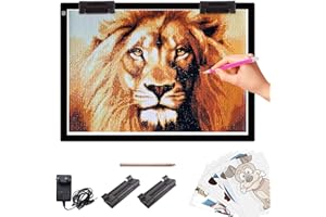 elice Tavolo luminoso a LED A2, tavolo da disegno ultra sottile da 7 mm, luminosità regolabile continuamente, pannello luminoso grande per pittura con diamanti, disegno di schizzi, con adattatore da