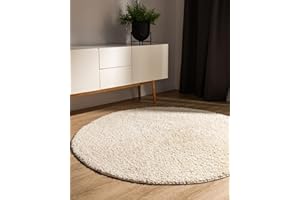benuta Basic Tappeto salotto a pelo alto Sohari - Crema 80 cm Rossoondo - Minimalista - Morbido lavabile - Camera letto, corridoio, sala pranzo, soggiorno - Pavimento riscaldato