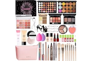 Sminklåda för kvinnor, komplett makeup kit, makeup present set för tonårstjejer, makeup presentset med ögonskuggor, foundatio