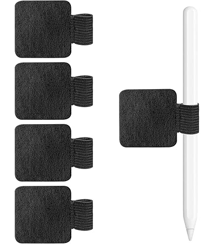 Pen Loop Houder, Zelfklevende Leren Pen Potloodhouder met Elastische Loop, Lijmstift Loop voor Notebook, Planners, Kalenders, Clipboards etc. 10pcs Groen