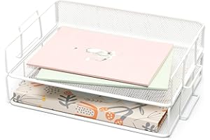 Exerz Vassoio Portacorrispondenza 2 pezzi/Vassoi Corrispondenza/Vassoio Porta Documenti/a rete metallica/Scrivania organizer/portafile per ufficio, scuola, studio, salvaspazio