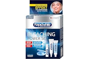 ‎RAPID WHITE RAPID WHITE Bleaching Power Set, sofortige Zahnaufhellung, ohne Wasserstoffperoxid, für bis zu 7 Stufen weißere Zähne, Bleachinganwendung für Zuhause, blau, silber, (1er Pack)