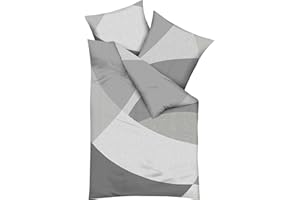 Kaeppel Bettwäsche Vista Mako-Satin Zinn Größe 155x220 cm (80x80 cm)