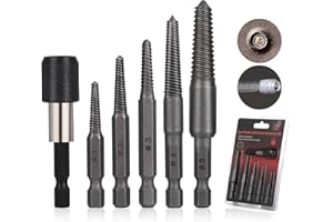 DZDSBB Kit Estrattore Viti Spanate Professionale–5pz Estrattori Viti Danneggiate/Bulloni Spezzati, Acciaio Temprato 5-18 mm