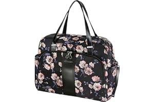 ‎KROSER KROSER Laptop Damen Handtasche Shopper 15,6" Stilvolle Umhängetasche Wasserabweisende Große Reise Einkauftasche mit RFID-Taschen für Arbeit/Business/Hochschule/Frauen (ROSENMUSTER-XK03)