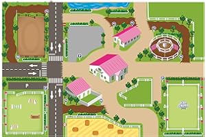 Kids Globe Picadero XXLPlay mat (alfombra de juego para granja, centro ecuestre) 100x150 cm, 570348