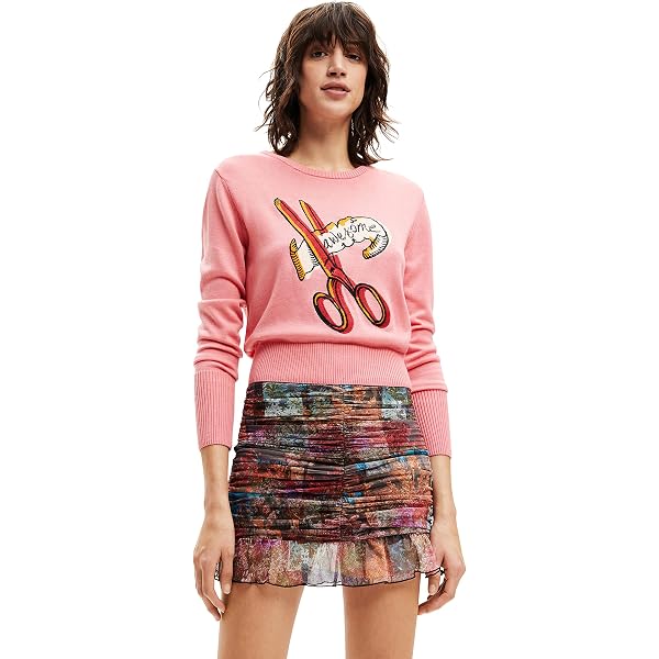 Desigual Fille Jers_alaska 3067 Candy Pink Pullover – Pink, Aus Weichem Jersey, Für Mädchen