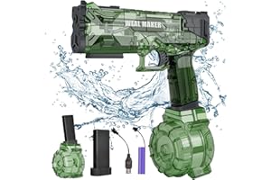 IEEILULU Pistola de Agua Electronica, Pistola de Agua Automática de Gran Capacidad 500cc + 50cc para Niños Adultos, Juguetes de Verano para Playa Jardín Piscina Partido (Verde)