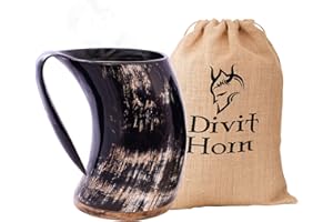 DIVIT HORN Divit Viking Fini Naturel Corne à boire Chope (Hot Horn Mug)
