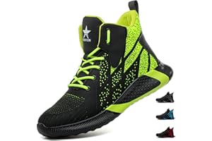 PAQOZKC Chaussure de Securite Homme Femmes Montante Confortable Basket de Sécurité Ultra Légère Chaussures de Travail