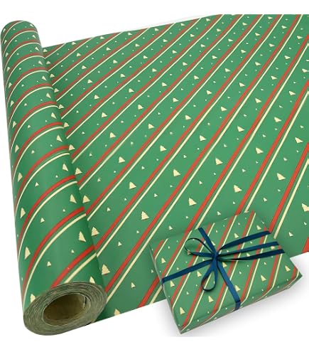 Papier Cadeau Noël Kraft Recyclable - 8 Feuilles 70x50 Cm + étiquettes Et Rubans - Motifs Festifs