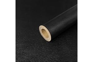 Hode Simili Cuir Autocollant pour Réparation Canapé Noir 44x300cm, Rouleau Patch de Réparation en Cuir, Patch Cuir Auto-adhésif Rénovation pour Siège, Meubles, Vestes